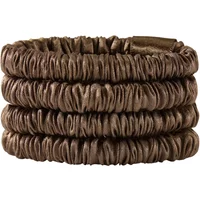 Lenoites Mulberry Silk Skinny Scrunchies Dark Brown