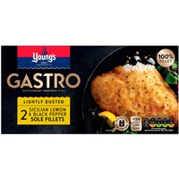 Young's Gastro Lightly Dusted 2 Sicilian Lemon & Black Pepper Sole Fillets 280g