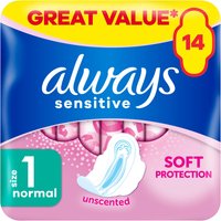 Always Sensitive Normal Ultra (Size 1) Sanitary Towels Wings 14 Pads
