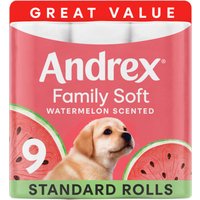 Andrex Family Soft Limited Edition Watermelon Wow Scented Toilet Rolls x9