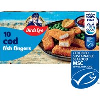 Birds Eye 10 Breaded Cod Fish Fingers 280g
