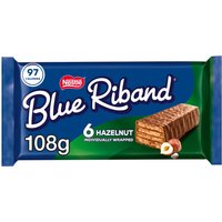 Blue Riband Milk Chocolate Hazelnut Wafer Biscuit Bar Multipack 18g 6 Pack