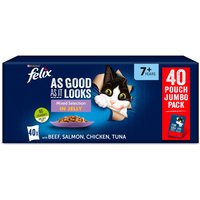 FELIX As Good As it Looks Senior 7+ Mixed in Jelly Wet Cat Food 40x100g