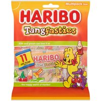HARIBO Tangfastics Minis Fruit & Cola Flavour Fizzy Jelly Sweets 11 x 16g Fun Size Bags