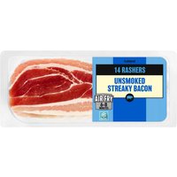 Iceland 14 Rashers (approx.) Unsmoked Streaky Bacon 235g