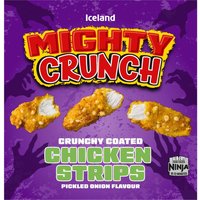 Get 50% Off Icelands Crunchy Coated Chicken Strips with Pickled Onion 500g