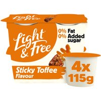 Light & Free Greek Style Yoghurt So Sticky Toffee Flavour 4 x 115g (460g)