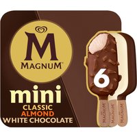 Magnum Mini Classic, Almond & White Chocolate Ice Cream Sticks 6 x 55ml