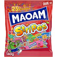 MAOAM Stripes Fruit & Cola Flavour Chewy Sweets Sharing Bag 140g