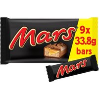 Mars Caramel, Nougat & Milk Chocolate Snack Bars Multipack 9 x 33.8g