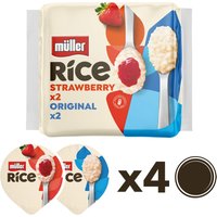 Müller Rice Strawberry & Original Low Fat Pudding Dessert 4 x 170g (680g)