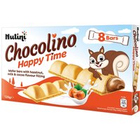 Nutini Chocolino Wafer Bars with Hazelnut & Cocoa Flavour Filling 8 x 15g (120g)