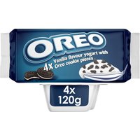 Oreo Vanilla Flavoured Yogurt with Oreo Cookie Pieces 4 x 120g (480g)