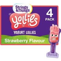Strings & Things Yollies Yogurt Lollies Strawberry Flavour 4 x 25g (100g)