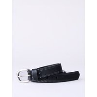 Keisley Twin Stitch Leather Belt in Black