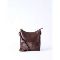 Waverton Woven Medium Leather Cross Body Bag in Brown