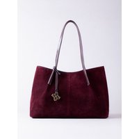 Mirehouse Suede Tote Bag in Berry