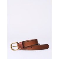 Keisley Twin Stitch Leather Belt in Tan