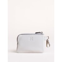 Leather Coin Keyring Purse in White