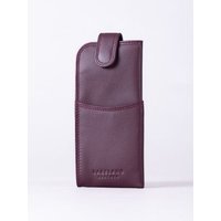 Leather Tab Glasses Case in Burgundy