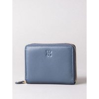 Small Leather Zip Purse in Navy
