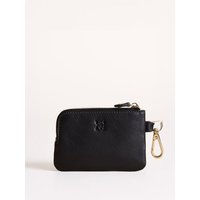 Leather Coin Keyring Purse in Black