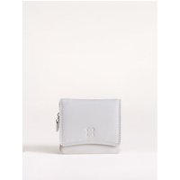 Small Leather Flapover Purse in White