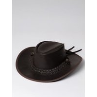 Outback III Australian Style Leather Hat in Brown