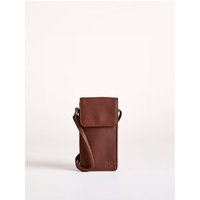 Bowness Leather Cross Body Phone Pouch in Cognac
