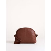 Elterwater curved Leather Cross Body Bag in Cognac