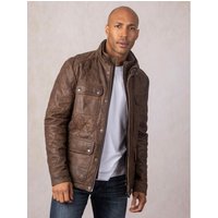 Rusland Leather Jacket in Bark Brown