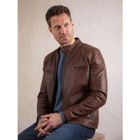 Stonecroft Leather Jacket in Dark Tan