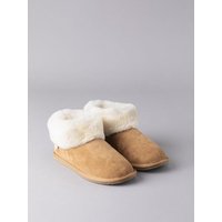 Ladies' Sheepskin Bootie Slippers in Tan