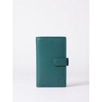 Medium Leather Tab Purse in Teal Green
