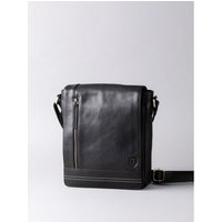 Keswick Medium Leather Messenger Bag in Black