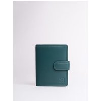Small Leather Tab Purse in Teal