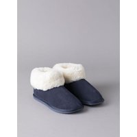 Ladies' Sheepskin Bootie Slippers in Navy