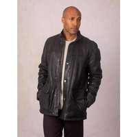 Strands Leather Coat in Brown