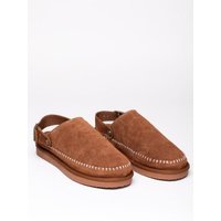 Sheepskin Slider Clog Slipper in Tan