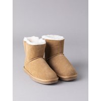 Ladies' Sheepskin Boot Slippers in Tan