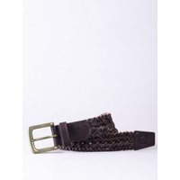 Howbeck Leather Braided Belt in Chocolate