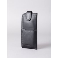 Leather Tab Glasses Case in Black
