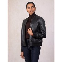 Braithwaite Leather Bomber Jacket in Black