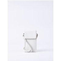 Bowness Leather Cross Body Phone Pouch in White