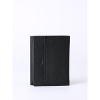 Stitch Leather Tri-Fold Wallet in Black