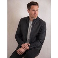 Crook Leather Jacket in Navy