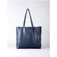 Tarn Leather Tote Bag in Navy