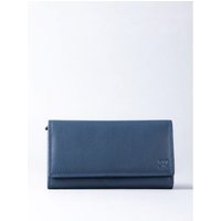 Large Leather Purse in Navy