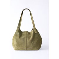 Santon Suede Tote Bag in Green