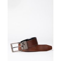 Calder Reversible Leather Belt in Black and Tan